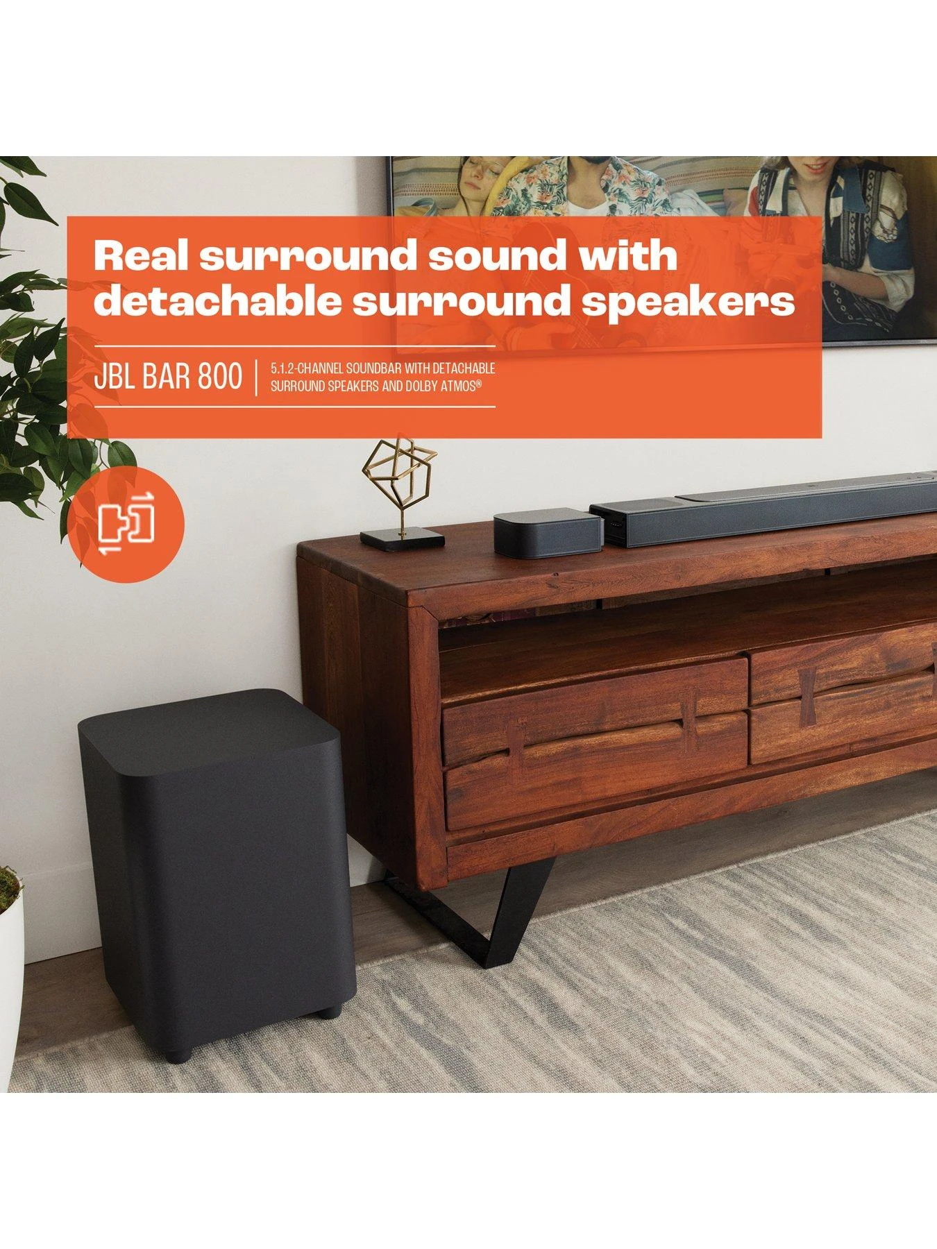 JBL BAR 800 5.1.2-ch Soundbar With Dolby Atmos, Wireless Sub And Detachable Surround Speakers 5 JBL BAR 800 5.1.2-ch Soundbar With Dolby Atmos, Wireless Sub And Detachable Surround Speakers - Image 5