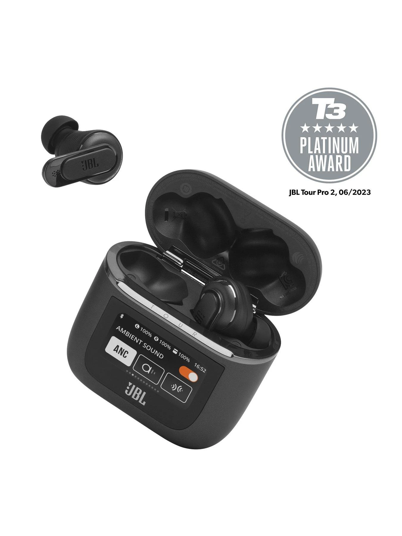 JBL TOUR PRO 2 TWS, True Adaptive Noise Canceling Earbuds With Wireless Charging, Black 4 JBL TOUR PRO 2 TWS, True Adaptive Noise Canceling Earbuds With Wireless Charging, Black - Image 4