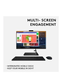 Lenovo IdeaCentre AIO 3 All-In-One Desktop PC - 23.8in FHD, AMD Ryzen 3, 4GB RAM, 512GB SSD - Black -Digital Station VIZW1 SQ3 0000000004 BLACK SLa