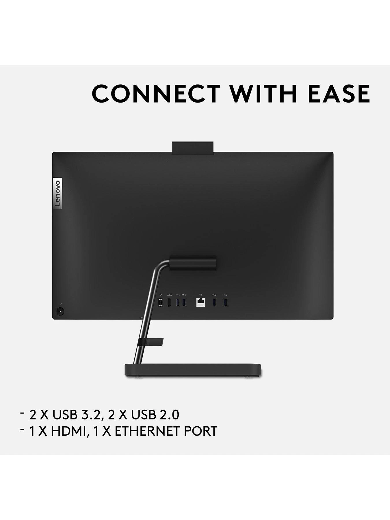 Lenovo IdeaCentre AIO 3 Desktop PC - 23.8in FHD, AMD Ryzen 5, 8GB RAM, 512GB SSD - Black 5 Lenovo IdeaCentre AIO 3 Desktop PC - 23.8in FHD, AMD Ryzen 5, 8GB RAM, 512GB SSD - Black - Image 5