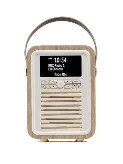 VQ Retro Mini Portable DAB Radio With Bluetooth - Oak -Digital Station VJ1X6 SQ3 0000000006 OAK SLa