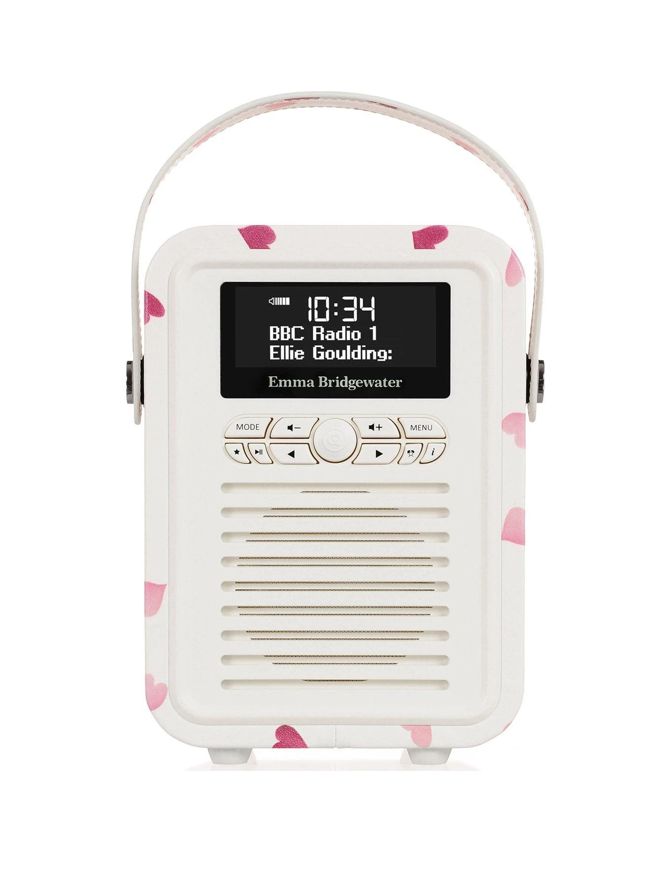 VQ Retro Mini Portable DAB Radio With Bluetooth - Pink Hearts 3 VQ Retro Mini Portable DAB Radio With Bluetooth - Pink Hearts - Image 3