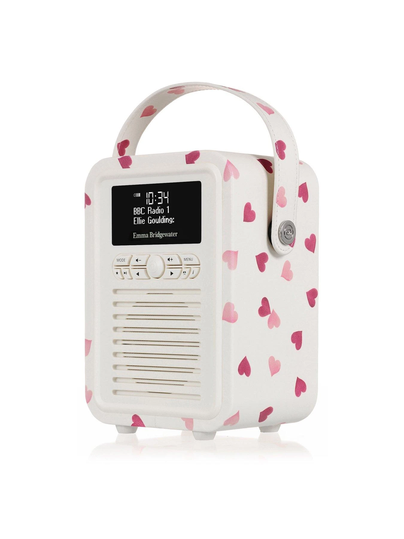 VQ Retro Mini Portable DAB Radio With Bluetooth - Pink Hearts 4 VQ Retro Mini Portable DAB Radio With Bluetooth - Pink Hearts - Image 4