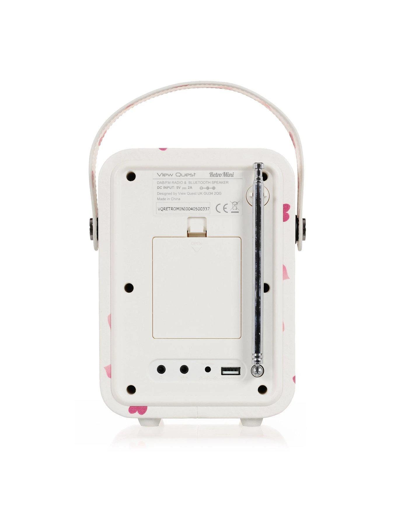 VQ Retro Mini Portable DAB Radio With Bluetooth - Pink Hearts 5 VQ Retro Mini Portable DAB Radio With Bluetooth - Pink Hearts - Image 5