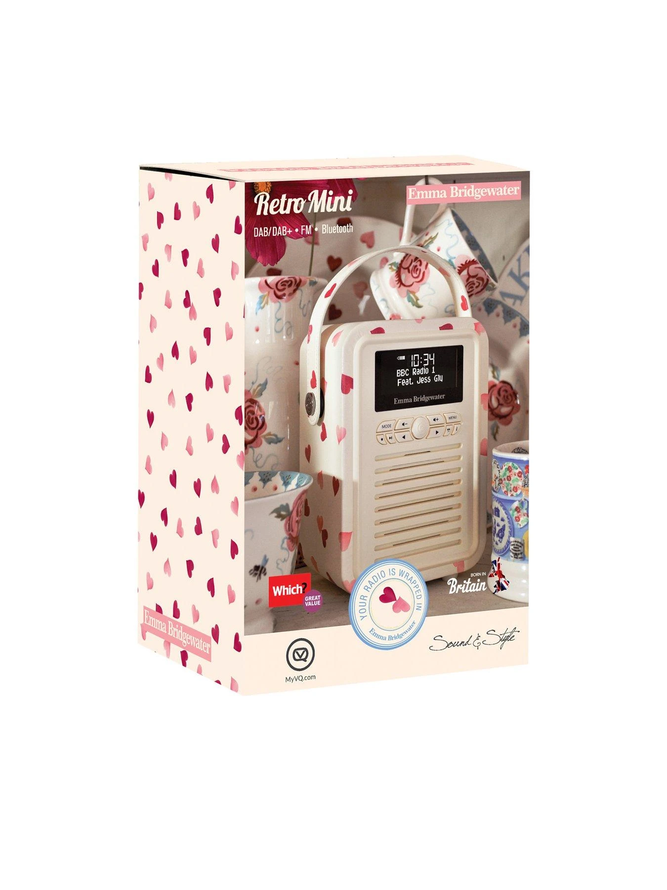 VQ Retro Mini Portable DAB Radio With Bluetooth - Pink Hearts 6 VQ Retro Mini Portable DAB Radio With Bluetooth - Pink Hearts - Image 6