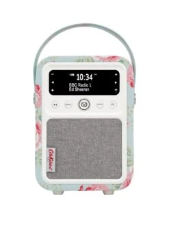 VQ Cath Kidson Mini Portable DAB+ Digital Radio With Bluetooth - Antique Rose -Digital Station VJ1XC SQ3 0000000067 CREAM SLa