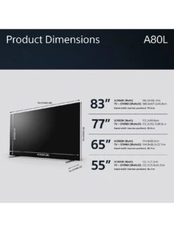 Sony XR55A80LU, 55-inch, 4K HDR, XR OLED, Google TV -Digital Station VJELB SQ7 0000000004 BLACK ICf