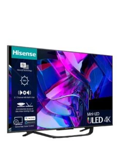 Hisense 75U7KQTUK, 75-inch, 4K Ultra HD HDR, Mini-LED, Smart TV 9 Hisense 75U7KQTUK, 75-inch, 4K Ultra HD HDR, Mini-LED, Smart TV -Digital Station VKT1V SQ3 0000000004 BLACK SLs