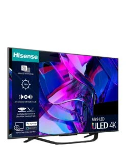 Hisense 55U7KQTUK, 55 Inch, 4K Ultra HD HDR, Mini LED, Smart TV -Digital Station VKT1X SQ3 0000000004 BLACK SLs