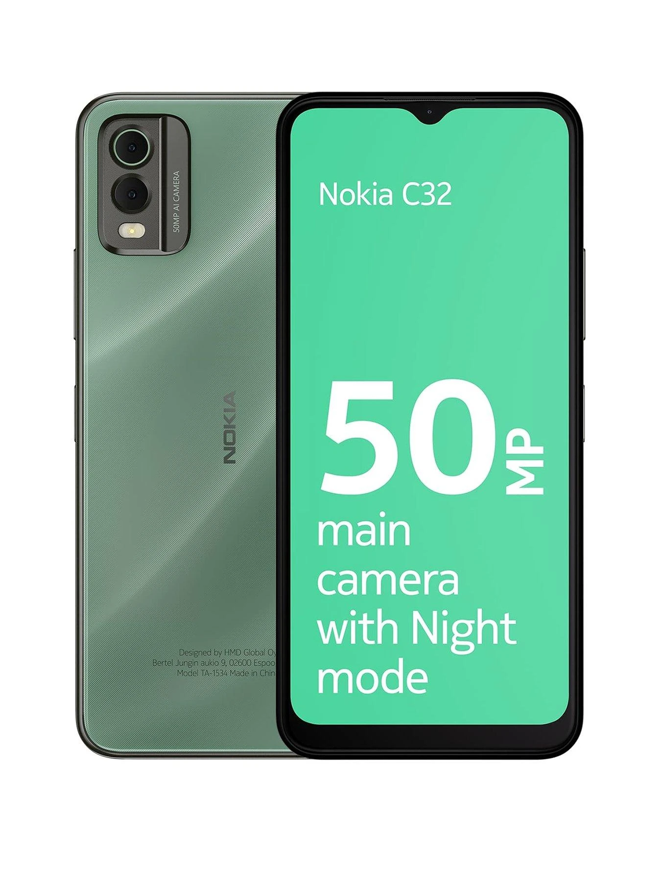 Nokia C32 4GB RAM, 64GB Storage, Dual SIM - Green 1 Nokia C32 4GB RAM, 64GB Storage, Dual SIM - Green