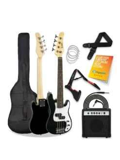 3rd Avenue 3/4 Short Scale Bass Guitar Starter Pack - Black