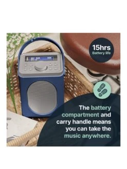 Majority Little Shelford Portable DAB/DAB+ And FM Radio With Bluetooth, Alarm & Sleep Timer - Blue & Grey -Digital Station VMBMX SQ3 0000000020 BLUE SLa