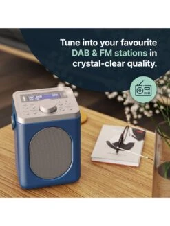Majority Little Shelford Portable DAB/DAB+ And FM Radio With Bluetooth, Alarm & Sleep Timer - Blue & Grey -Digital Station VMBMX SQ4 0000000020 BLUE SLd