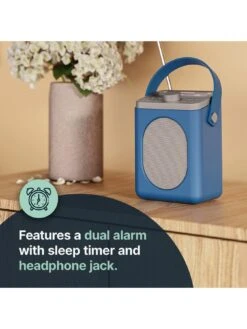 Majority Little Shelford Portable DAB/DAB+ And FM Radio With Bluetooth, Alarm & Sleep Timer - Blue & Grey -Digital Station VMBMX SQ5 0000000020 BLUE SLd1