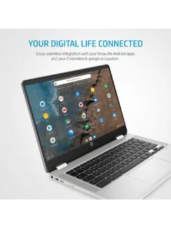 HP Chromebook X360 14a-ca0010na, Intel Pentium Silver, 4GB RAM 128GB SSD, 14in Laptop - Silver -Digital Station VN6YW SQ6 0000000035 SILVER SLd2