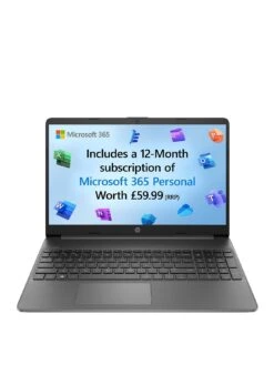 HP 15s-fq0006na, Intel Pentium Silver, 4GB RAM 128GB SSD, 15in Laptop -Â Grey