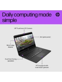 HP 14s-dq0034na, Intel Celeron, 4GB RAM 128GB SSD, 14in Laptop - Black With Optional Norton 360 (1 Year) -Digital Station VN71H SQ4 0000000004 BLACK SLd