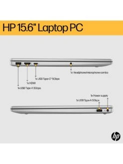 HP 15-fc0008na Laptop - 15.6in FHD, AMD Ryzen 5, 8GB RAM, 256GB SSD, with Optional Microsoft 365 Family (12 Months) - Silver -Digital Station VN71M SQ7 0000000035 SILVER SLd3