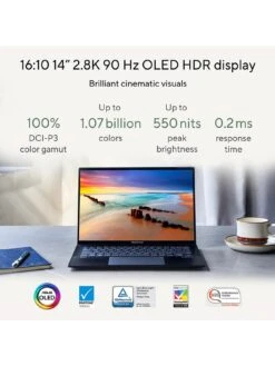 Asus Zenbook 14 OLED Laptop - 14in 2.8K Touchscreen, Intel Core I5, 16GB RAM, 512GB SSD, UX3402VA-KN114W - Blue -Digital Station VNNZO SQ6 0000000020 BLUE SLd2