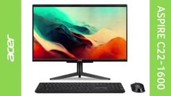 Acer Aspire C22-1600 All-in-One PC, Intel Pentium N6005, 8GB RAM 256GB SSD, 21.5 Inch Full HD -Digital Station VNT3L SQ8 0000000004 BLACK DVvL