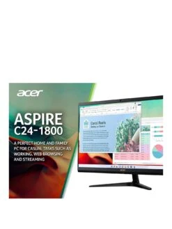 Acer C27-1800 All-in-One PC, Intel Core I3-1305U, 8GB RAM 1TB SSD, 27 Inch Full HD With M365 Family 12mnths -Digital Station VNT3O SQ3 0000000004 BLACK SLa