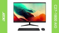 Acer C27-1800 All-in-One PC, Intel Core I3-1305U, 8GB RAM 1TB SSD, 27 Inch Full HD With M365 Family 12mnths -Digital Station VNT3O SQ8 0000000004 BLACK DVvL
