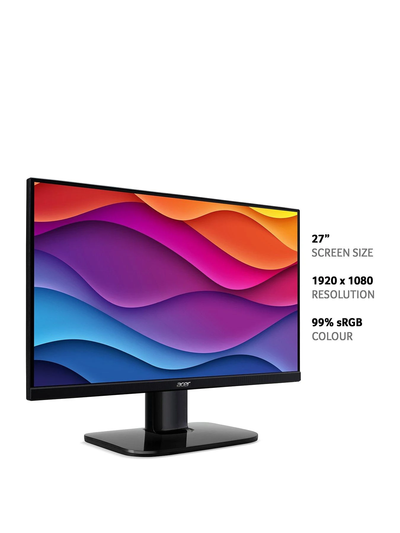 Acer KA272Ebi 27-inch Monitor - IPS Panel, FHD, 4ms, 100Hz, FreeSync, HDMI, VGA 2 Acer KA272Ebi 27-inch Monitor - IPS Panel, FHD, 4ms, 100Hz, FreeSync, HDMI, VGA - Image 2