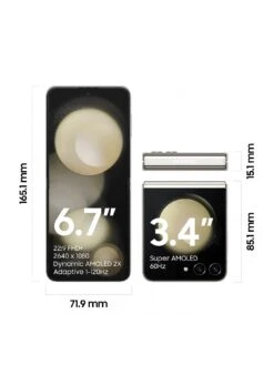 Samsung Galaxy Z Flip 5 - 256GB, Cream 10 Samsung Galaxy Z Flip 5 - 256GB, Cream -Digital Station VO2TM SQ3 0000000067 CREAM SLa