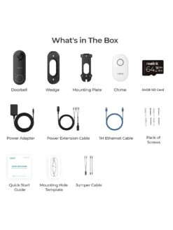 Reolink Video Doorbell Camera 5MP Wi-Fi 180° + 64GB SD Card -Digital Station VOOJA SQ7 0000000013 WHITE SLd3