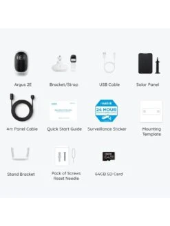 Reolink Argus 3MP 2E Battery & Solar Cam Kit + 64GB SD Card 14 Reolink Argus 3MP 2E Battery & Solar Cam Kit + 64GB SD Card -Digital Station VOOJB SQ7 0000000013 WHITE SLd3