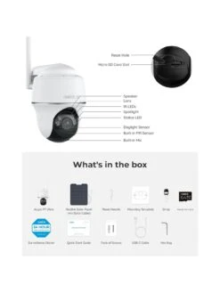 Reolink ARGUS PT ULTRA 4K PanTilt Battery & Solar Kit +64GB SD Card -Digital Station VOOJD SQ7 0000000013 WHITE SLd3