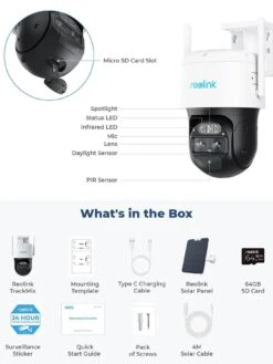 Reolink TRACKMIX 2K WiFi Battery & Solar Kit +64GB SD Card -Digital Station VOOJF SQ7 0000000013 WHITE SLd3