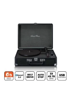 Lenco TT-115BK Retro Turntable With Bluetooth, USB Play/encode, Aux - Black -Digital Station VOREL SQ3 0000000004 BLACK SLa