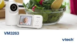 VTech VM3263 2.8 Inch Digital Video Baby Monitor With Adjustable Camera And Night Light -Digital Station VP3UR SQ8 0000000013 WHITE DVvL