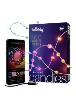 Twinkly Candies 100L 8MM Pearl Shape RGB Lens Light String, 6cm Lamp Spacing, BT+WiFi, IP20 - USB-C Powered