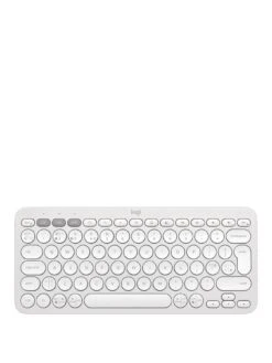 Logitech Pebble Keys 2 K380s, Multi-Device Bluetooth Wireless Keyboard, Slim And Portable - Off White