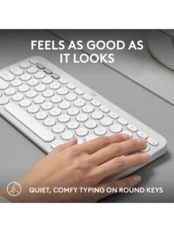 Logitech Pebble Keys 2 K380s, Multi-Device Bluetooth Wireless Keyboard, Slim And Portable - Off White -Digital Station VQ3D4 SQ5 0000000013 WHITE SLd1