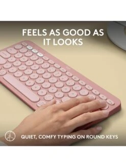 Logitech Pebble Keys 2 K380s, Multi-Device Bluetooth Wireless Keyboard, Slim And Portable - Rose -Digital Station VQ3D5 SQ5 0000000063 PINK SLd1