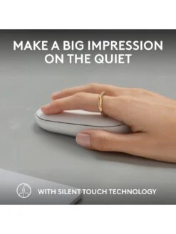 Logitech Pebble Mouse 2 M350s Slim Bluetooth Wireless Mouse, Lightweight, Quiet Clicks - Off White -Digital Station VQ3D6 SQ5 0000000013 WHITE SLd1