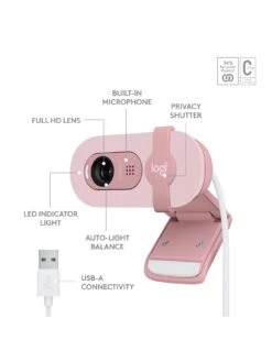 Logitech Brio 100 Webcam - Rose -Digital Station VQ3DA SQ6 0000000013 WHITE SLd2