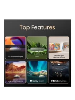 Hisense 100L5H 100-inch 4K Ultra Short Throw Laser TV - supports Dolby Atmos, Dolby Vision HDR/HDR10/HLG & Alexa & Freeview Play (Screen Included) -Digital Station VQ3DH SQ3 0000000035 SILVER SLs