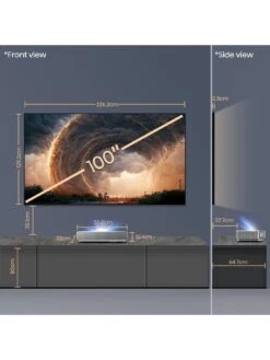 Hisense 100L5H 100-inch 4K Ultra Short Throw Laser TV - supports Dolby Atmos, Dolby Vision HDR/HDR10/HLG & Alexa & Freeview Play (Screen Included) -Digital Station VQ3DH SQ5 0000000035 SILVER SLd1