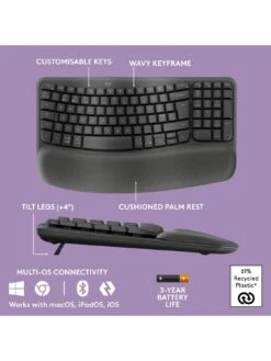 Logitech Wave Ergonomic Keys - Graphite -Digital Station VQYFV SQ6 0000000527 GRAPHITE SLd2