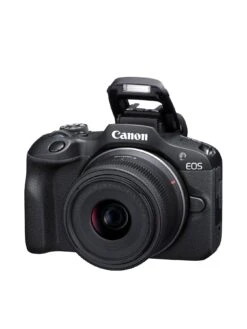 Canon® Canon EOS R100 APS-C Camera Kit Inc RF-S 18-45mm Lens, 32GB SD Card, Additional LP-E17 Battery, Neck Strap & Case -Digital Station VR0J8 SQ4 0000000004 BLACK SLd