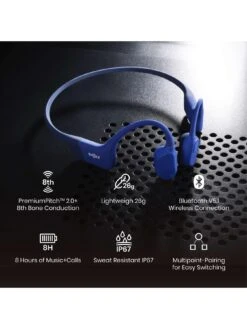 Shokz OpenRun Open-Ear Bone Conduction Wireless Headphones -Digital Station VRGA4 SQ6 0000000020 BLUE SLd2