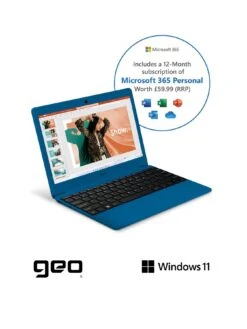 Geo Geobook 110 11.6in 4GB 128GB Windows 11 Blue Laptop, Headset, Mouse And Sleeve Bundle 8 Geo Geobook 110 11.6in 4GB 128GB Windows 11 Blue Laptop, Headset, Mouse And Sleeve Bundle -Digital Station VS583 SQ3 0000000020 BLUE SLa