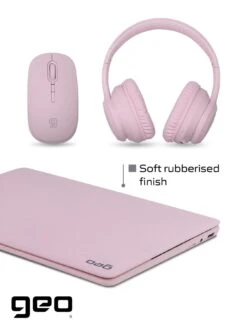 Geo Geobook 110 11.6in 4GB 128GB Windows 11 Pink Laptop, Headset, Mouse And Sleeve Bundle -Digital Station VS584 SQ6 0000000063 PINK SLd2