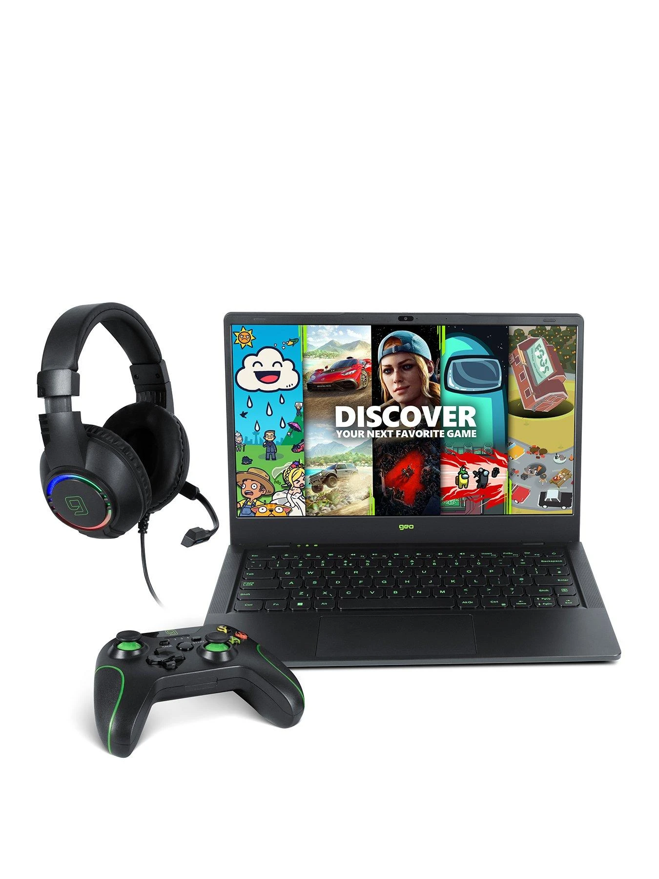 Geo Geobook 140X 14.1in 4GB 128GB UHD Windows 11 Gaming Laptop, Headset And Controller Bundle 1 Geo Geobook 140X 14.1in 4GB 128GB UHD Windows 11 Gaming Laptop, Headset And Controller Bundle