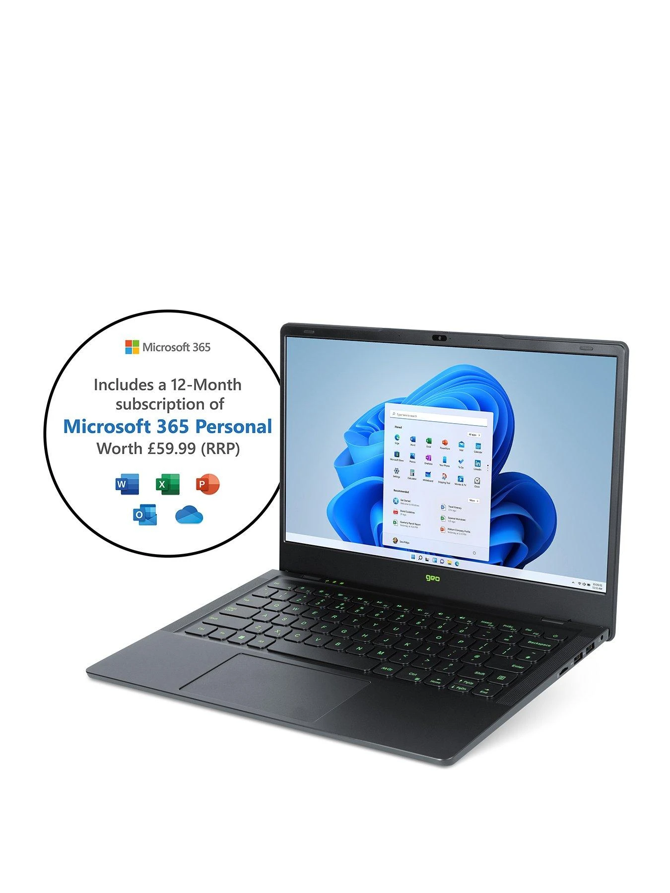 Geo Geobook 140X 14.1in 4GB 128GB UHD Windows 11 Gaming Laptop, Headset And Controller Bundle 2 Geo Geobook 140X 14.1in 4GB 128GB UHD Windows 11 Gaming Laptop, Headset And Controller Bundle - Image 2