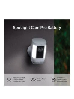 RING Spotlight Camera Pro - Battery -Digital Station VS6FG SQ2 0000000013 WHITE SLb
